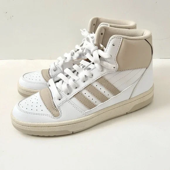 Adidas Break Start Mid Sneaker White Beige Lace Up Women's NWB Size 7 - Picture 6 of 14